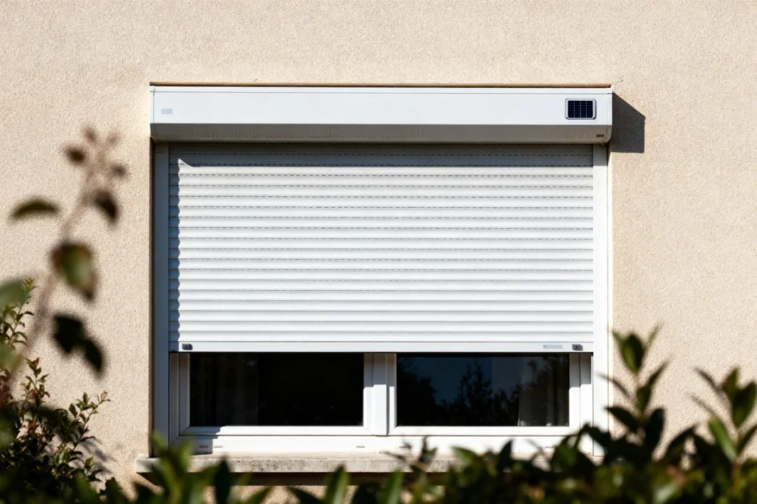Volet roulant solaire installé sur une fenêtre habitation montrant inconvénient volet roulant solaire possible