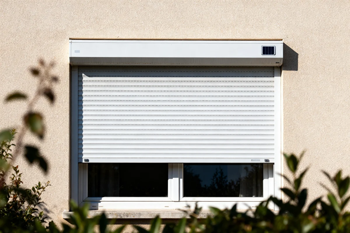 Volet roulant solaire installé sur une fenêtre habitation montrant inconvénient volet roulant solaire possible